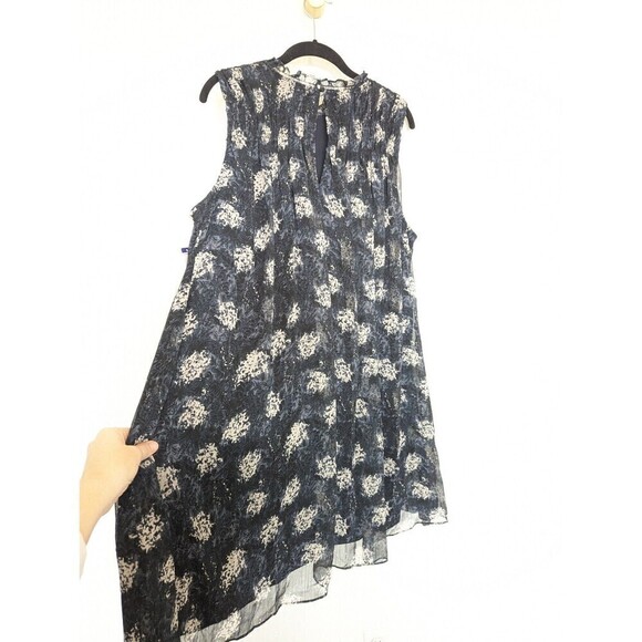 JOIE Dress Women Plus Size XXL Blue Baltic Print Sleeveless Chiffon Babydoll NWT - Picture 7 of 12